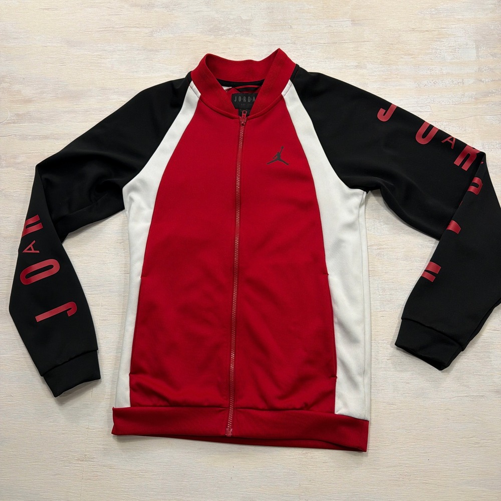 Jordan Track Jacket Full Zip Jumpman Logo Tricot Red Black White Mens Size S